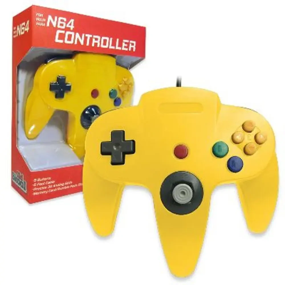 2 N64 Controllers - Green & Yellow (NEW) - Nintendo - Nintendo64 - Old Skool